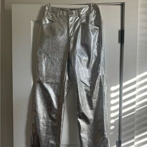 Forever 21 Silver Metallic Pants